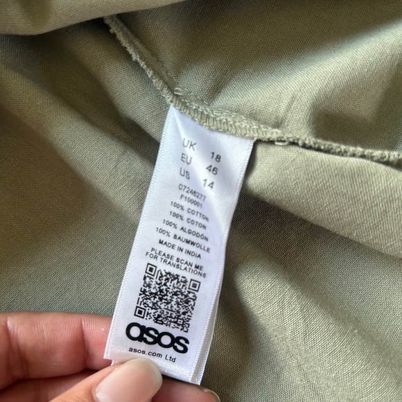 ASOS Maternity Green Off Shoulder Puff Sleeve Full Length Maxi Dress - Picture 10 of 13